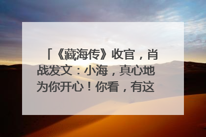 《藏海传》收官，肖战发文：小海，真心地为你开心！你看，有这么多人懂你！