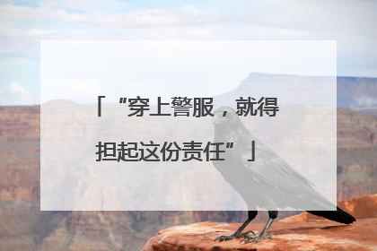 “穿上警服，就得担起这份责任”