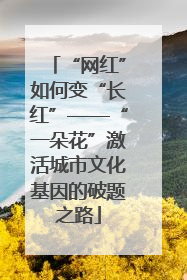 “网红”如何变“长红”——“一朵花”激活城市文化基因的破题之路
