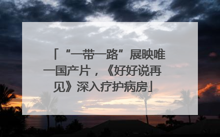 “一带一路”展映唯一国产片，《好好说再见》深入疗护病房
