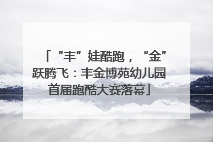 “丰”娃酷跑，“金”跃腾飞：丰金博苑幼儿园首届跑酷大赛落幕