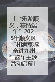 “乐游顺义，粽情端午”2025年顺义区“和满京城 奋进九州”端午主题活动启幕