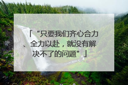 “只要我们齐心合力、全力以赴，就没有解决不了的问题”