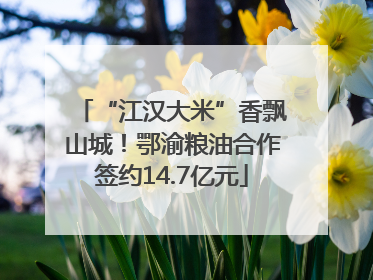 “江汉大米”香飘山城！鄂渝粮油合作签约14.7亿元