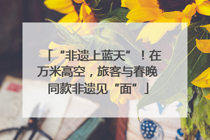 “非遗上蓝天”！在万米高空，旅客与春晚同款非遗见“面”