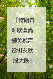 特朗普对欧盟高额关税言论引发欧股大跌