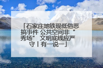 石家庄地铁现低俗恶搞事件 公共空间非“秀场” 文明底线应严守丨有一说一