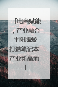 电商赋能，产业融合 平阳腾蛟打造笔记本产业新高地