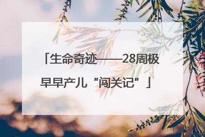 生命奇迹——28周极早早产儿“闯关记”