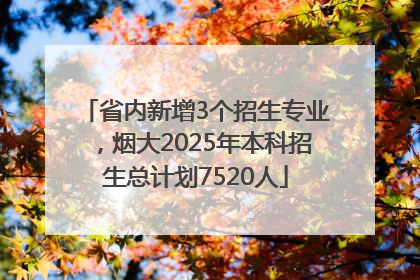 省内新增3个招生专业，烟大2025年本科招生总计划7520人