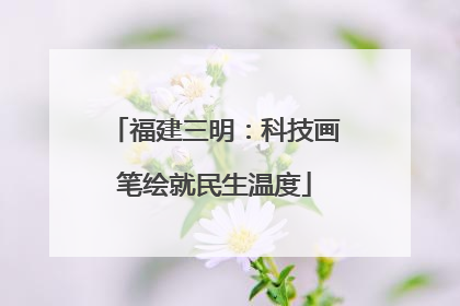 福建三明：科技画笔绘就民生温度