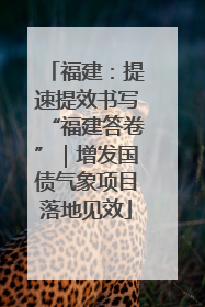 福建：提速提效书写“福建答卷”｜增发国债气象项目落地见效