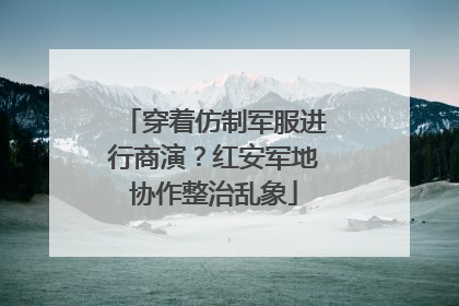 穿着仿制军服进行商演？红安军地协作整治乱象