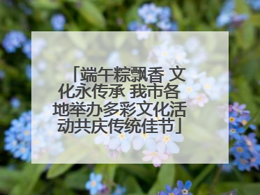 端午粽飘香 文化永传承 我市各地举办多彩文化活动共庆传统佳节