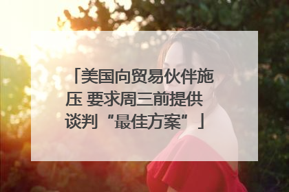 美国向贸易伙伴施压 要求周三前提供谈判“最佳方案”