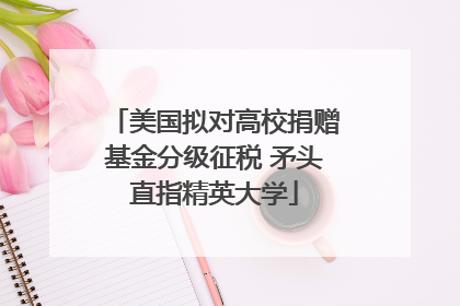 美国拟对高校捐赠基金分级征税 矛头直指精英大学