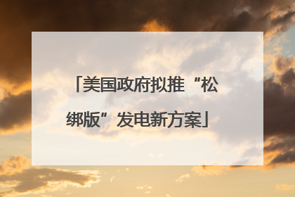 美国政府拟推“松绑版”发电新方案