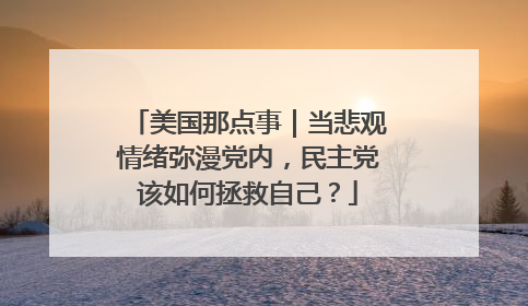 美国那点事｜当悲观情绪弥漫党内，民主党该如何拯救自己？