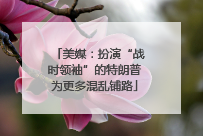 美媒：扮演“战时领袖”的特朗普为更多混乱铺路