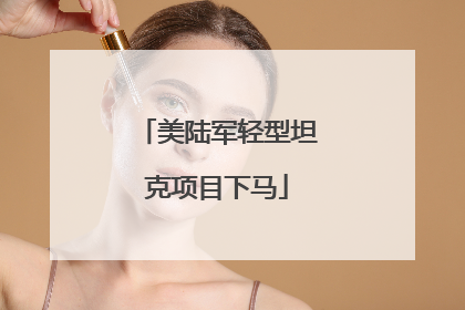美陆军轻型坦克项目下马