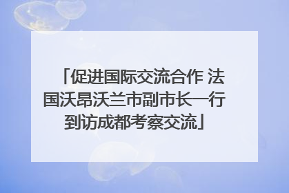 促进国际交流合作 法国沃昂沃兰市副市长一行到访成都考察交流