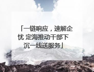 一链响应，速解企忧 定海推动干部下沉一线送服务