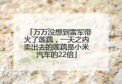 万万没想到雷军带火了莲藕，一天之内卖出去的莲藕是小米汽车的22倍