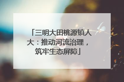 三明大田桃源镇人大：推动河流治理，筑牢生态屏障