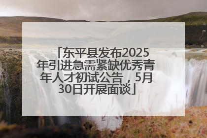 东平县发布2025年引进急需紧缺优秀青年人才初试公告，5月30日开展面谈