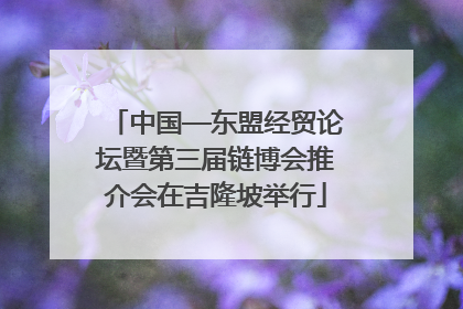 中国—东盟经贸论坛暨第三届链博会推介会在吉隆坡举行