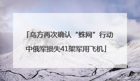 乌方再次确认“蛛网”行动中俄军损失41架军用飞机