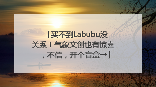 买不到Labubu没关系！气象文创也有惊喜，不信，开个盲盒→