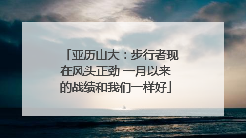 亚历山大:步行者现在风头正劲 一月以来的战绩和我们一样好