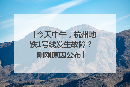 今天中午，杭州地铁1号线发生故障？刚刚原因公布