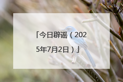 今日辟谣（2025年7月2日）
