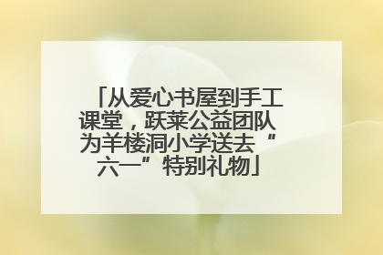 从爱心书屋到手工课堂，跃莱公益团队为羊楼洞小学送去“六一”特别礼物