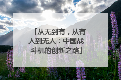 从无到有，从有人到无人：中国战斗机的创新之路
