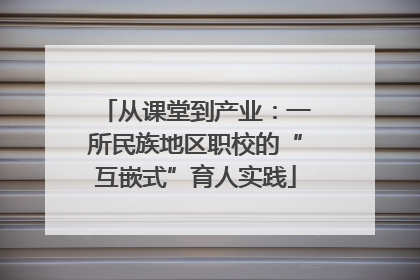 从课堂到产业：一所民族地区职校的“互嵌式”育人实践