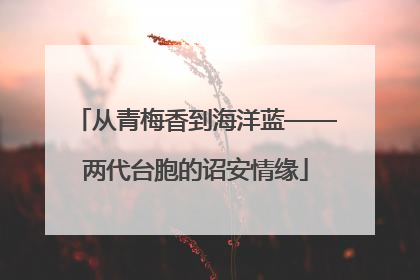 从青梅香到海洋蓝——两代台胞的诏安情缘