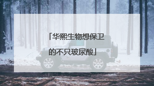 华熙生物想保卫的不只玻尿酸