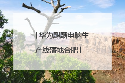 华为麒麟电脑生产线落地合肥