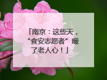 南京：这些天，“食安志愿者”暖了老人心！