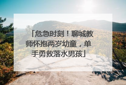 危急时刻！聊城教师怀抱两岁幼童，单手勇救落水男孩