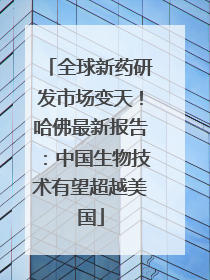 全球新药研发市场变天！哈佛最新报告：中国生物技术有望超越美国