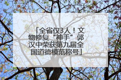 全省仅3人！文物修复“神手”郭汉中荣获第九届全国道德模范称号