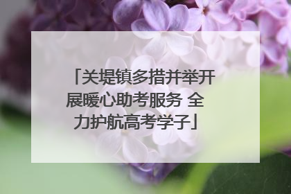 关堤镇多措并举开展暖心助考服务 全力护航高考学子