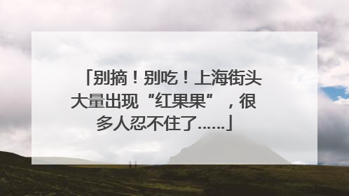 别摘！别吃！上海街头大量出现“红果果”，很多人忍不住了……