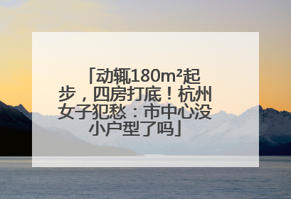 动辄180m²起步，四房打底！杭州女子犯愁：市中心没小户型了吗