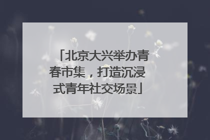 北京大兴举办青春市集，打造沉浸式青年社交场景