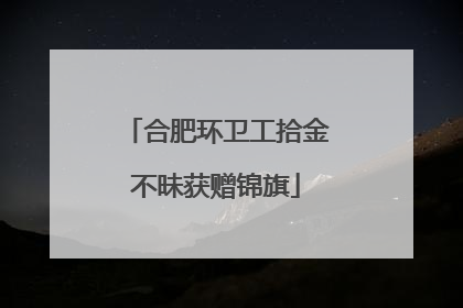 合肥环卫工拾金不昧获赠锦旗